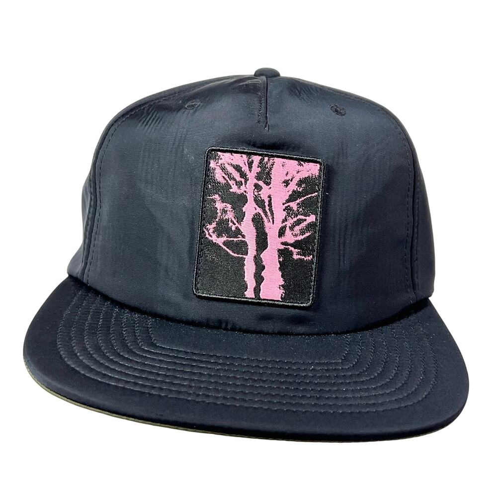 Vans Off The Wall Patch Logo Pink Tree Black Snapback Hat Cap Skateboarding